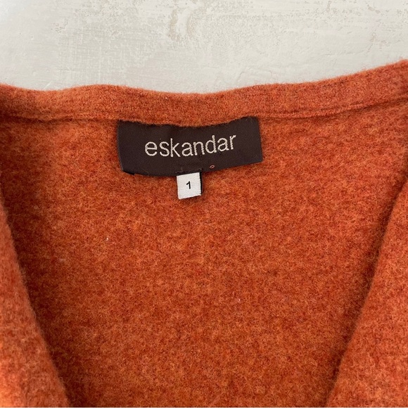 Eskandar Sweater Womens Burnt Orange Wool Cashmere Scottish Boxy Marled - Picture 11 of 12